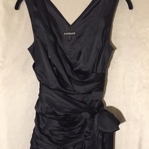 Express Black Satin Sheen Dress